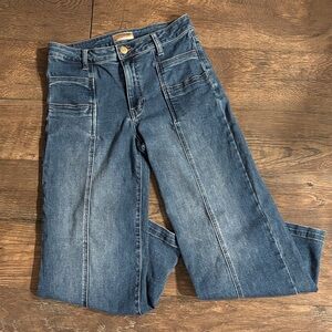 Kut from the Kloth “Meg” Seam Front Flare Crop Jeans